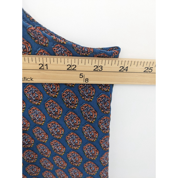 Cabi Blouse Womens XL Blue Ruffle Sleeveless Sheer Floral Geometric Pattern Top - Picture 8 of 9
